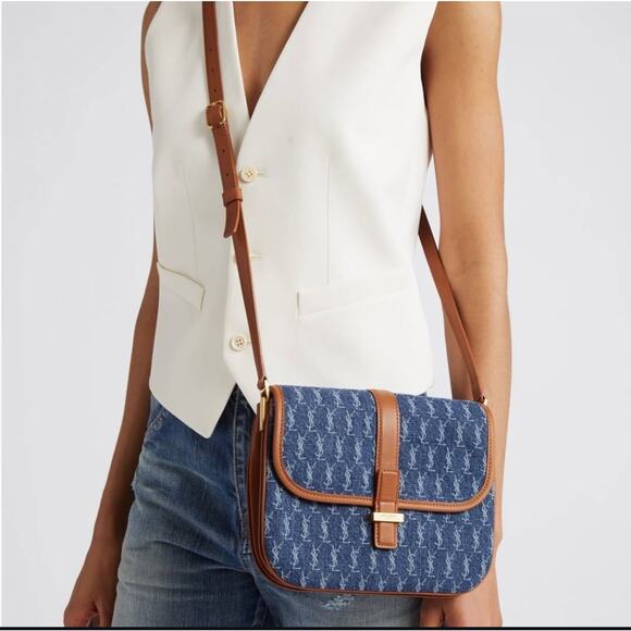 YSL DENIM Small Le Monogramme  Shoulder Bag - Picture 3 of 4